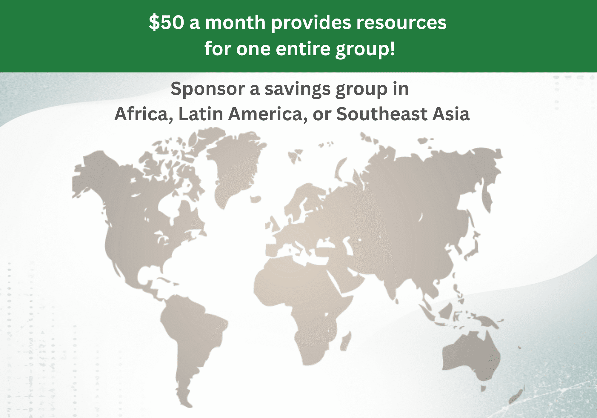 $50 a month provides resources for one entire group! (18 x 14 in)